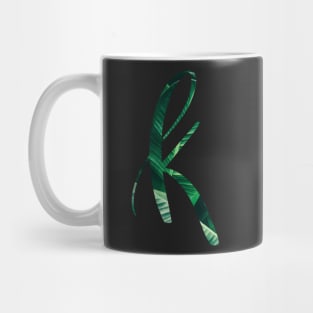 K initial cursive Mug